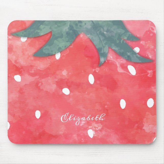 Süße Aquarell-Erdbeere Mousepad (Vorne)