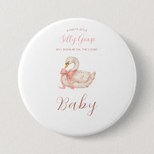 Süße Aquarell-Gans-Baby-Party Button