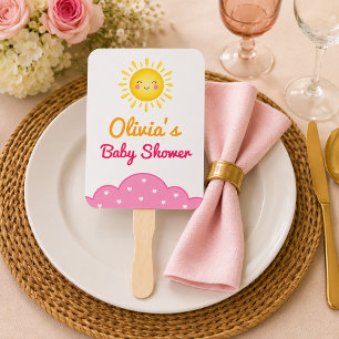 Süße Aquarell-Gelb-Lächelnde-Sonne-Baby-Party Fächer