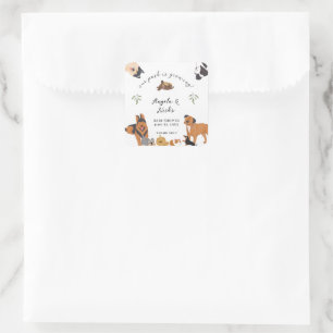 Süße Aquarell-Hunde Sage Baby Shower Dankeschön Quadratischer Aufkleber
