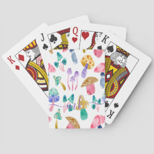 Süße Aquarell-Pilze Spielkarten