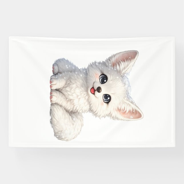 Süße Arktischer Fuchs Kuscheliges Design mit posit Banner (Horizontal)
