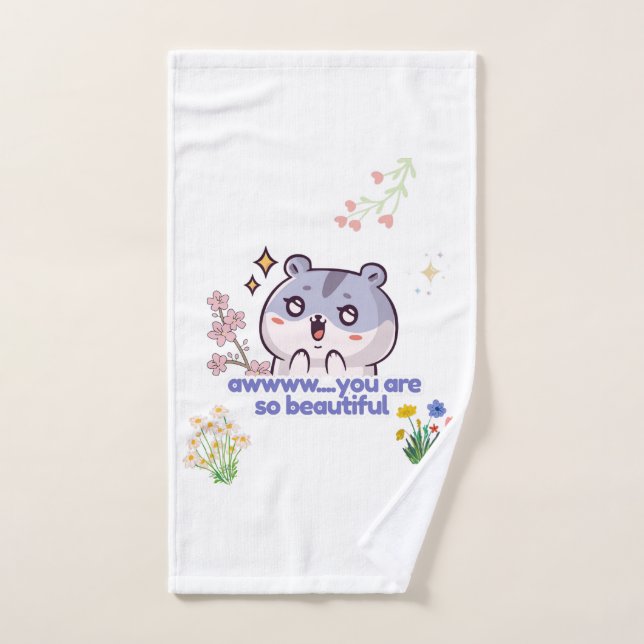 Süße Ästhetik Hamster Handtuch Badhandtuch Set (Handtuch)
