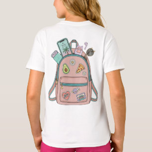 Süße Ästhetik-Rucksack-Illustration Mädchen T-Shir T-Shirt