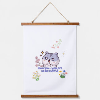Süße ästhetische Hamster-Wandteppich Wandteppich Mit Holzrahmen