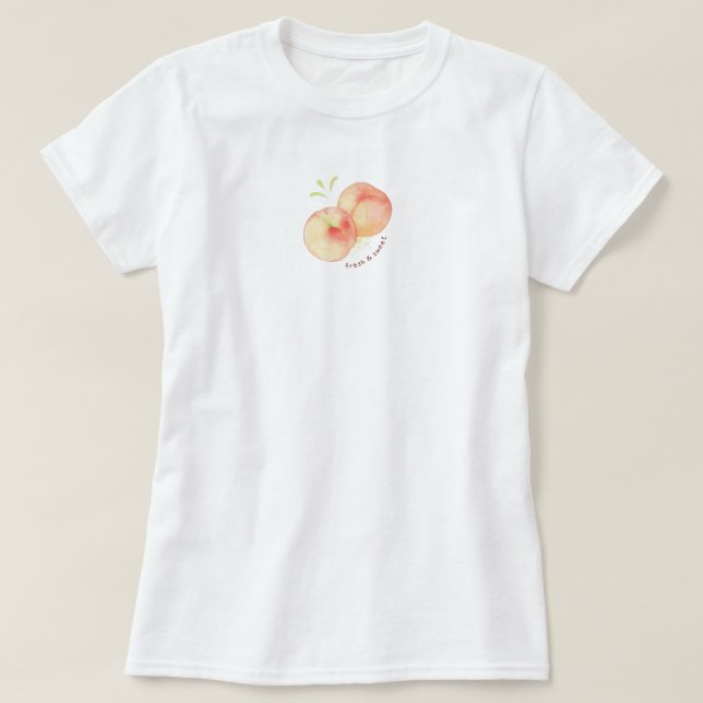 Süße ästhetische Pfirsiche Pastell  T-Shirt (Design vorne)