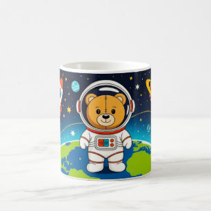 Süße Astronaut-Bär-Illustration Kaffeetasse
