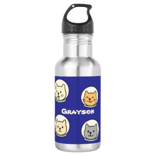 Süße Astronauten-Katzen-Flasche mit Namen Edelstahlflasche