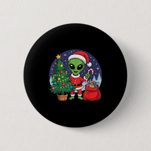 Süße Außerirdische Weihnachtsbaumlichter Xmas Feie Button