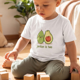 Süße Avocado Zwei Jahre Geburtstagsgeschenk Kinder Kleinkind T-shirt