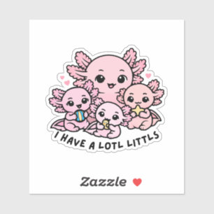 Süße Axolotl-Familie Lotl Kleine Mama Pun Aufklebe Aufkleber