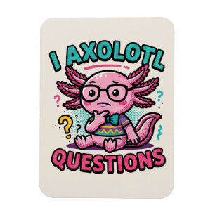 Süße Axolotl-Fragen aztekischer Nerd mit Brille Magnet