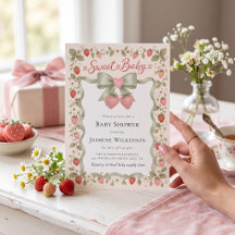 süße Baby-Bauernhaus-Einladung zur Strawberry Baby