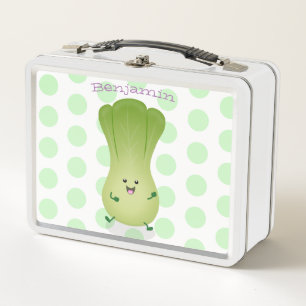 Süße Baby-Bok-Choy-Cartoon-Illustration Metall Brotdose