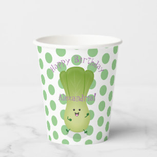 Süße Baby-Bok-Choy-Cartoon-Illustration Pappbecher