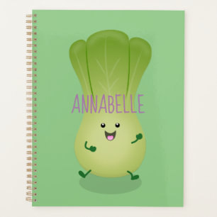 Süße Baby-Bok-Choy-Cartoon-Illustration Planer