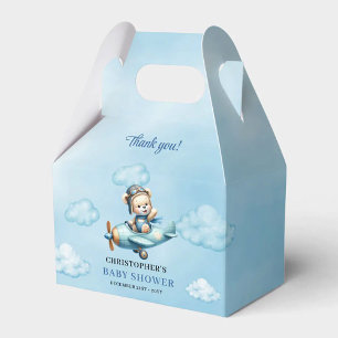 Süße Baby Boy Shower Flugzeug Pilot Bär Box Geschenkschachtel