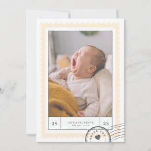 Süße Baby-Briefmarken-Foto Dankeskarte