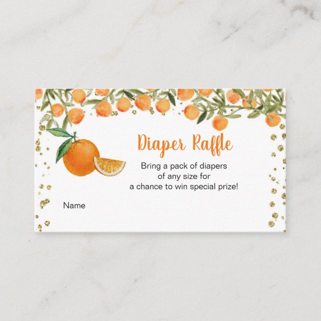 Süsse Baby Citrus Diaper Raffle Card, Begleitkarte (Vorderseite)