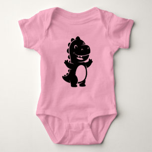 Süße Baby-Dino-Silhouette Minimalistisches Kinde Baby Strampler