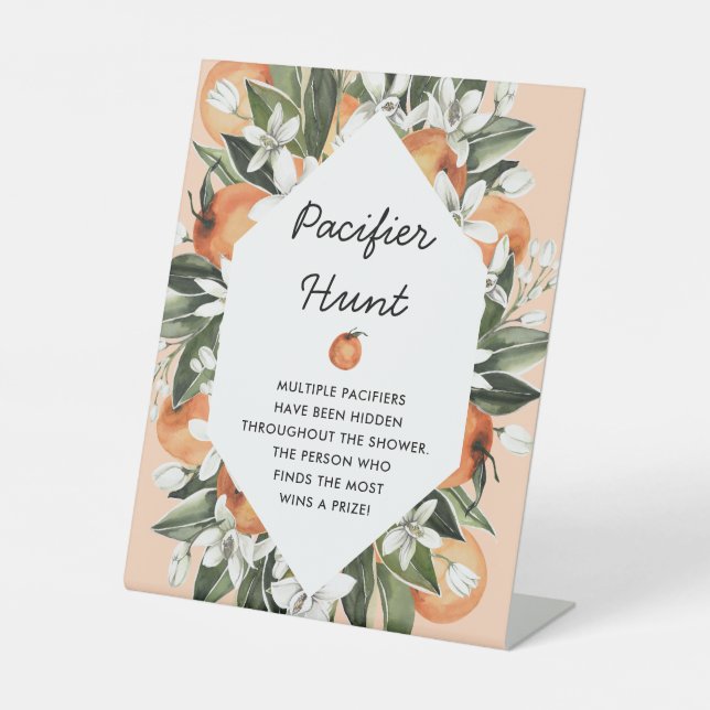 Süsse Baby Dusche Schnuller Jagdspiel Schild (Vorderseite)