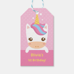 Süße Baby-Einhorn-Geschenkanhänger zur ersten Gebu Geschenkanhänger