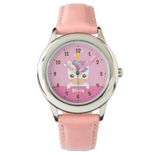 Süße Baby-Einhorn Mädchen Kinder Personalisierte U Armbanduhr
