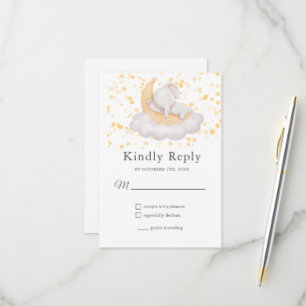 Süße Baby-Elefanten-Baby-Shower-Party  RSVP Karte