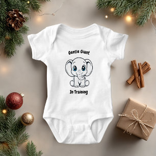 Süße Baby-Elefanten-Illustration mit blauen Augen  Baby Strampler