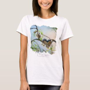 Süße Baby-Eulen auf Ästen Wildlife T-Shirt