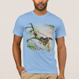 Süße Baby-Eulen - Great Horned Owls Fotografie T-Shirt