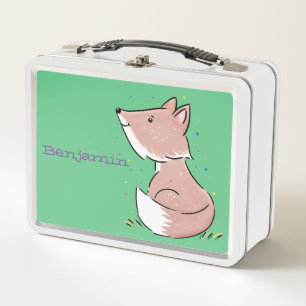 Süße Baby-Fuchs Cartoon-Illustration Metall Brotdose