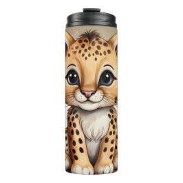 Süße Baby Gepard Wasserfarben-Illustration  Thermosbecher