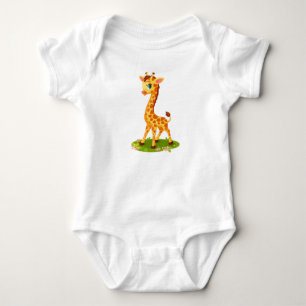 Süße Baby-Giraffe auf Gras Cartoon-96023 Baby Strampler