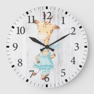 Süße Baby-Giraffen-Wanduhr für Mädchen Große Wanduhr