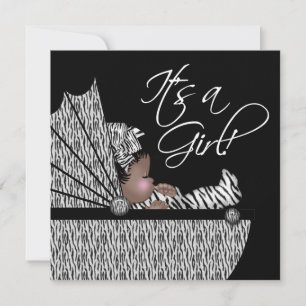 Süße Baby Girl Zebra Baby Shower Einladung