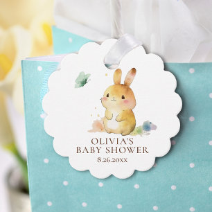 Süße Baby-Häschen-Baby-Shower Geschenkanhänger