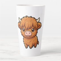Süße Baby-Hochlandkuh-Latte-Macchiato-Tasse