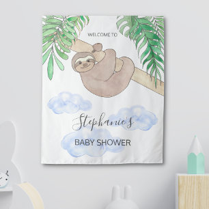 Süße Baby-Junge-Faultier-Baby-Party Wandteppich
