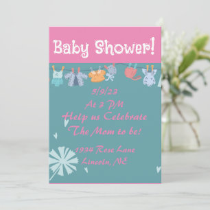 Süße Baby-Kleiderleine- Baby Shower Karte