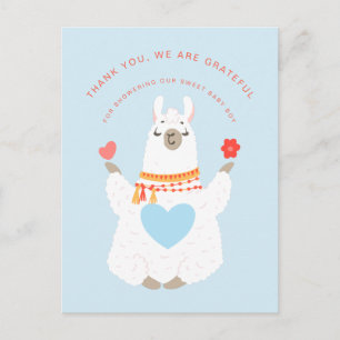 Süße Baby-Llama-Yoga-Baby-Shower-Dankeschön Postkarte