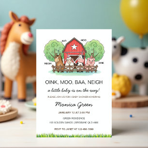 Süße Baby-Party auf dem Bauernhof  Einladung