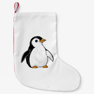 Süße Baby-Pinguin-Winter-Kunst im Airbrush-Stil Kleiner Weihnachtsstrumpf