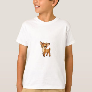 Süße Baby-Rehkitz-Cartoon-Waldtier-Hirsch-Kinderzi T-Shirt