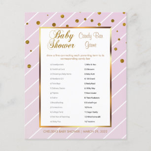 Süße Baby-Rosa und Gold Baby Shower - Süßigkeitenb Flyer