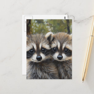 Süße Baby-Waschbären Postkarte