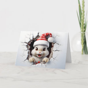 Süße Baby-Weihnachts-Tiere 3D-Hase Gruß Karte
