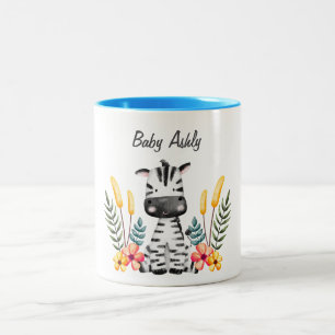 Süße Baby-Zebra-Blumen-Kranz-Tasse mit individuell Zweifarbige Tasse