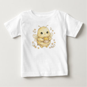Süße Babybiene mit Honigtopf - Kawaii-Wasserfarbe Baby T-shirt