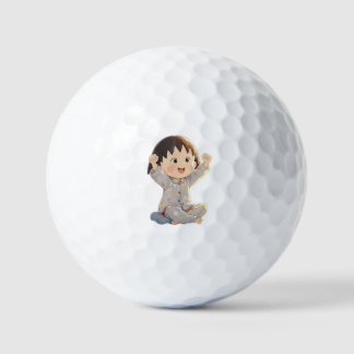 Süße Babydarstellung auf Golfball – Spielsportart